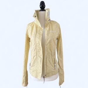 Y2K Bench Yellow Windbreaker Lightweight Camping Hiking Rain Jacket Small